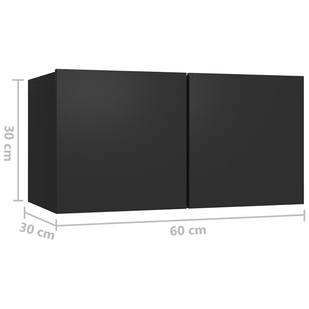 vidaXL piekarams TV skapītis, melns, 60x30x30 cm цена и информация | TV galdiņi | 220.lv