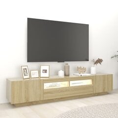 vidaXL TV skapītis ar LED lampiņām, 200x35x40 cm, ozolkoka krāsa цена и информация | Тумбы под телевизор | 220.lv