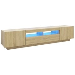 vidaXL TV skapītis ar LED lampiņām, 200x35x40 cm, ozolkoka krāsa цена и информация | Тумбы под телевизор | 220.lv