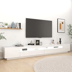 vidaXL TV skapītis ar LED lampiņām, 300x35x40 cm, spīdīgi balts цена и информация | Тумбы под телевизор | 220.lv