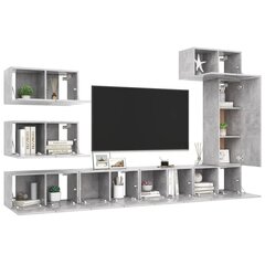 vidaXL 8-daļīgs TV skapīšu komplekts, betona pelēks, skaidu plāksne cena un informācija | TV galdiņi | 220.lv