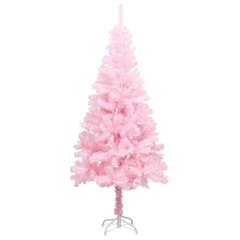 vidaXL mākslīgā Ziemassvētku egle ar LED, rozā, 150 cm, PVC cena un informācija | Mākslīgās egles, vainagi, statīvi | 220.lv