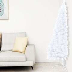 vidaXL mākslīgā Ziemassvētku egle ar LED, rotājumiem, pusapaļa, 120 cm цена и информация | Искусственные елки | 220.lv