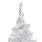 vidaXL mākslīgā Ziemassvētku egle, LED, rotājumi, sudrabaina, 150 cm cena un informācija | Mākslīgās egles, vainagi, statīvi | 220.lv