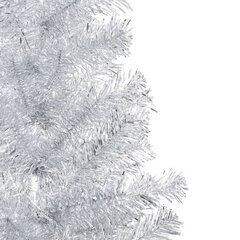 vidaXL mākslīgā Ziemassvētku egle, LED, rotājumi, sudrabaina, 180 cm cena un informācija | Mākslīgās egles, vainagi, statīvi | 220.lv