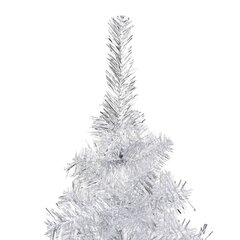 vidaXL mākslīgā Ziemassvētku egle ar LED un bumbiņām, sudraba, 210 cm цена и информация | Искусственные елки | 220.lv