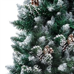 vidaXL mākslīgā Ziemassvētku egle, LED, rotājumi un čiekuri, 150 cm цена и информация | Искусственные елки | 220.lv