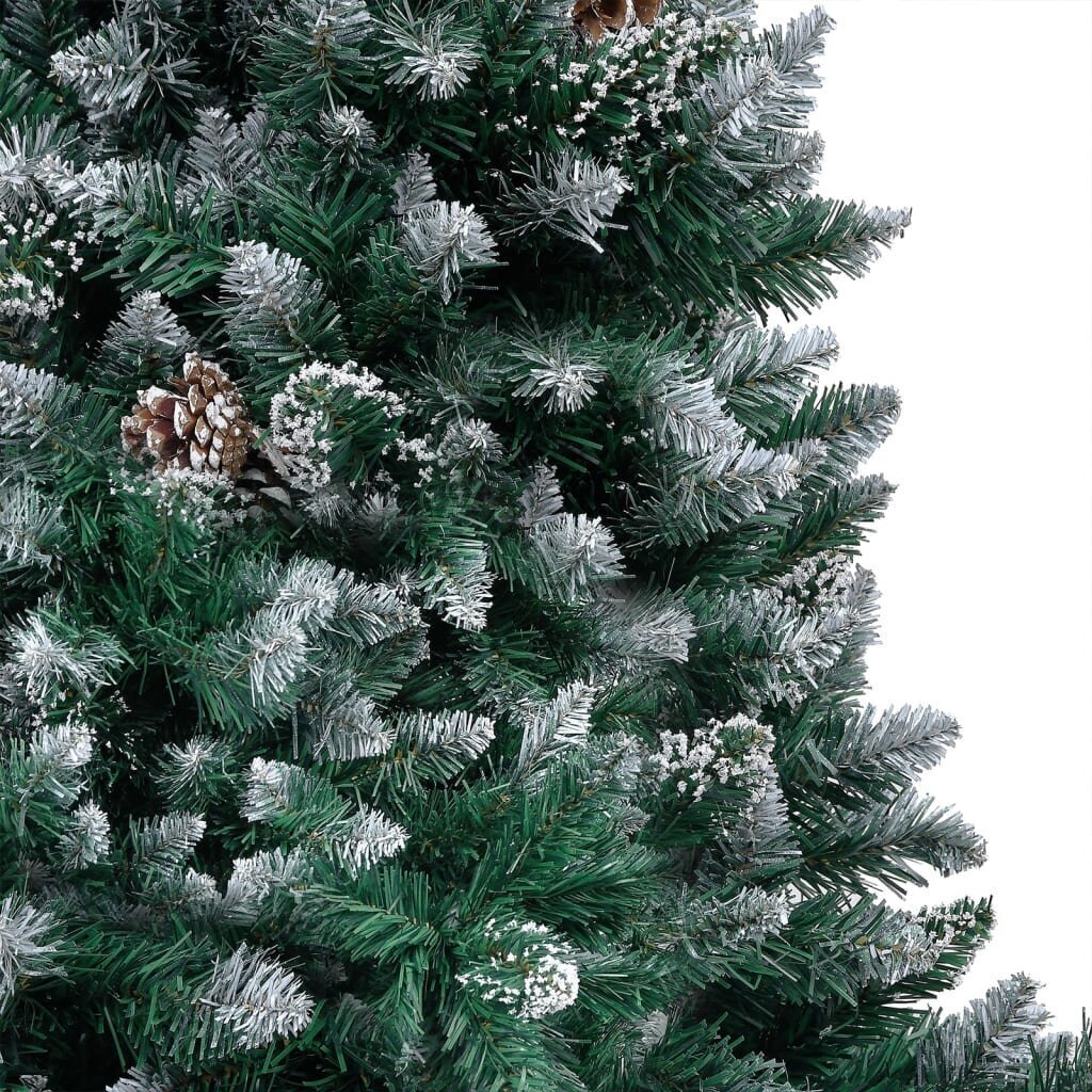 vidaXL mākslīgā Ziemassvētku egle, LED, rotājumi un čiekuri, 180 cm cena un informācija | Mākslīgās egles, vainagi, statīvi | 220.lv