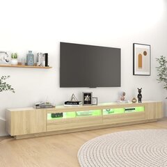 vidaXL TV skapītis ar LED lampiņām, 300x35x40 cm, ozolkoka krāsa cena un informācija | TV galdiņi | 220.lv