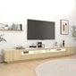 vidaXL TV skapītis ar LED lampiņām, 300x35x40 cm, ozolkoka krāsa cena un informācija | TV galdiņi | 220.lv