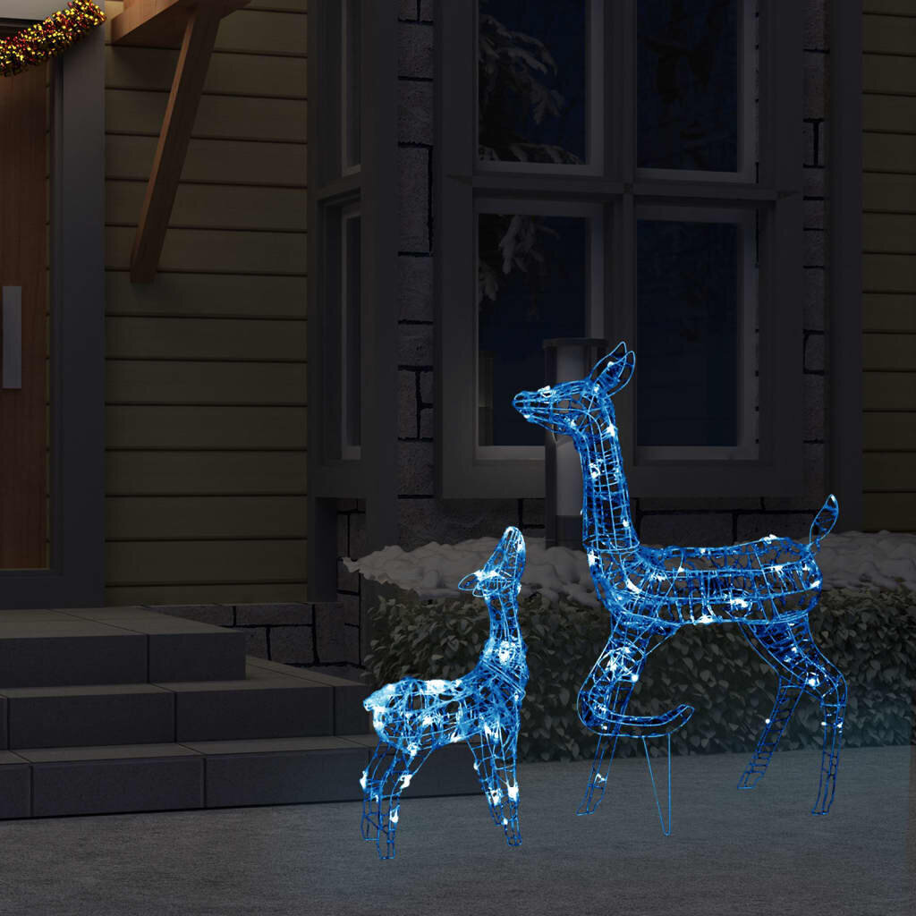 vidaXL akrila ziemeļbriežu Ziemassvētku dekorācija, 160 zilas LED cena un informācija | Ziemassvētku dekorācijas | 220.lv