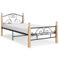 Кровать металлическая, черная, 90x200 см цена и информация | Кровати | 220.lv