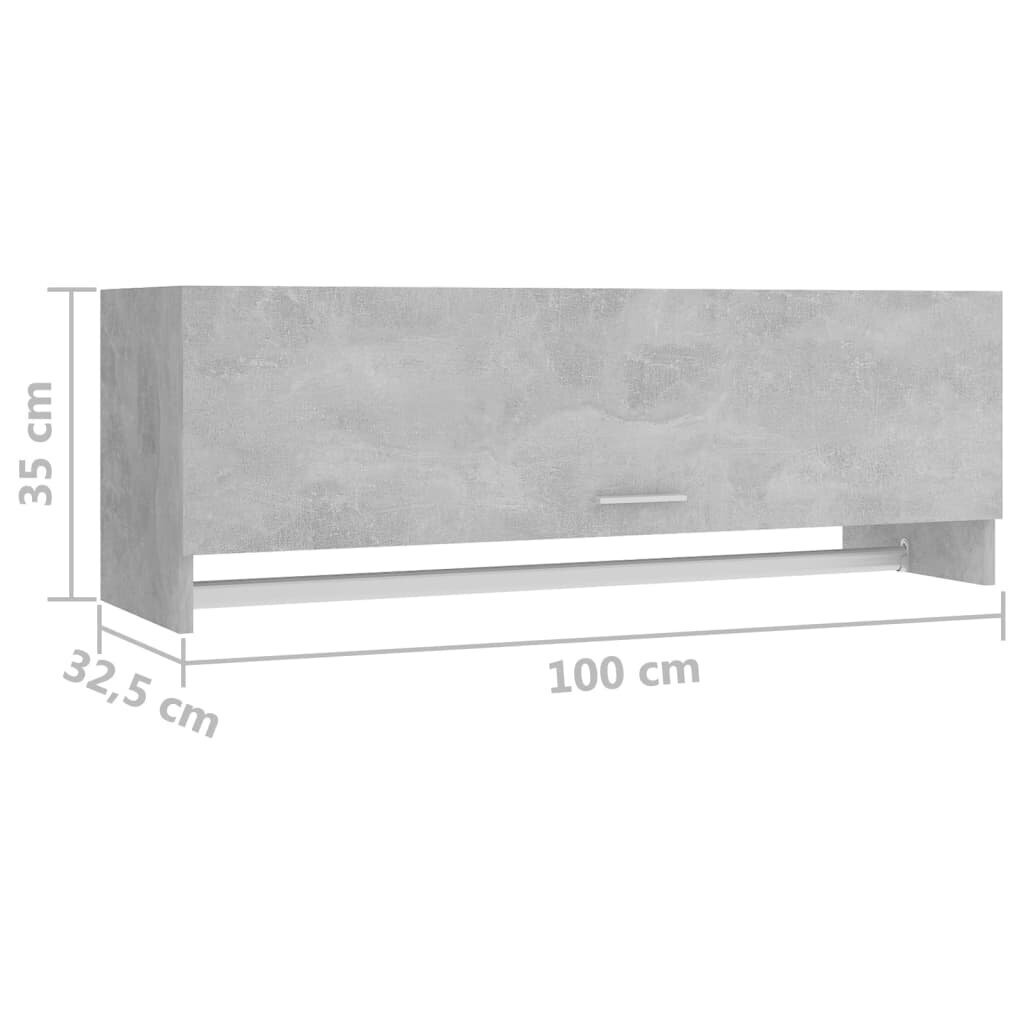 vidaXL skapis, betona pelēks, 100x32,5x35 cm, skaidu plāksne cena un informācija | Skapji | 220.lv