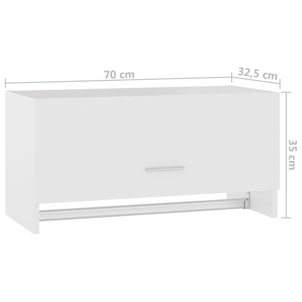 vidaXL skapis, balts, 70x32,5x35 cm, skaidu plāksne cena un informācija | Skapji | 220.lv