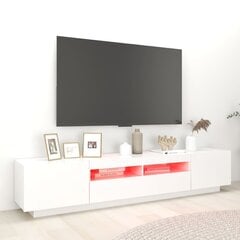 vidaXL TV skapītis ar LED lampiņām, 200x35x40 cm, balts cena un informācija | TV galdiņi | 220.lv