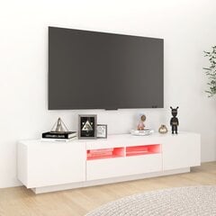 vidaXL TV skapītis ar LED lampiņām, 180x35x40 cm, balts цена и информация | Тумбы под телевизор | 220.lv