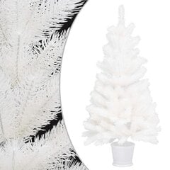vidaXL mākslīgā Ziemassvētku egle ar LED un rotājumiem, balta, 65 cm cena un informācija | Mākslīgās egles, vainagi, statīvi | 220.lv