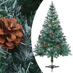 vidaXL mākslīgā Ziemassvētku egle, LED, bumbiņas un čiekuri, 150 cm цена и информация | Искусственные елки | 220.lv