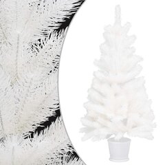 vidaXL mākslīgā Ziemassvētku egle ar LED un bumbiņām, 90 cm, balta цена и информация | Искусственные елки | 220.lv
