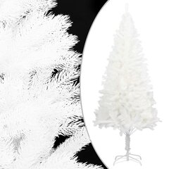 vidaXL mākslīgā Ziemassvētku egle ar LED un bumbiņām, 120 cm, balta cena un informācija | Mākslīgās egles, vainagi, statīvi | 220.lv