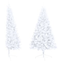 vidaXL mākslīgā Ziemassvētku egle, LED un bumbiņas, pusapaļa, 240 cm цена и информация | Искусственные елки | 220.lv