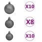 vidaXL mākslīgā Ziemassvētku egle ar LED un bumbiņām, 240 cm, melna цена и информация | Mākslīgās egles, vainagi, statīvi | 220.lv