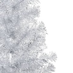 vidaXL mākslīgā Ziemassvētku egle ar LED un bumbiņām, sudraba, 150 cm cena un informācija | Mākslīgās egles, vainagi, statīvi | 220.lv