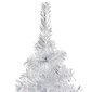 vidaXL mākslīgā Ziemassvētku egle, statīvs, LED, 240 cm, PET, sudraba cena un informācija | Mākslīgās egles, vainagi, statīvi | 220.lv