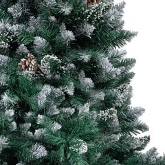 vidaXL mākslīgā Ziemassvētku egle, LED, bumbiņas un čiekuri, 180 cm cena un informācija | Mākslīgās egles, vainagi, statīvi | 220.lv