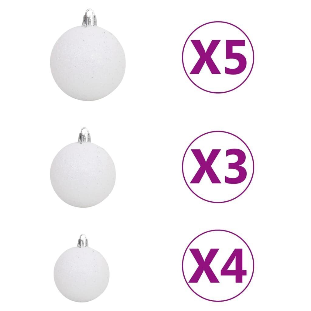 vidaXL mākslīgā Ziemassvētku egle ar LED un bumbiņām, 150 cm, PVC цена и информация | Mākslīgās egles, vainagi, statīvi | 220.lv