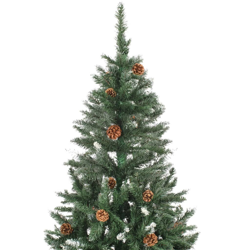 vidaXL mākslīgā Ziemassvētku egle ar LED un čiekuriem, 150 cm cena un informācija | Mākslīgās egles, vainagi, statīvi | 220.lv