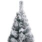 vidaXL mākslīgā Ziemassvētku egle, LED un sniegs, šaura, zaļa, 120 cm цена и информация | Mākslīgās egles, vainagi, statīvi | 220.lv