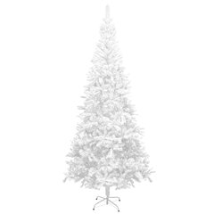 vidaXL mākslīgā Ziemassvētku egle ar LED un bumbiņām, L, 240 cm, balta цена и информация | Искусственные елки | 220.lv