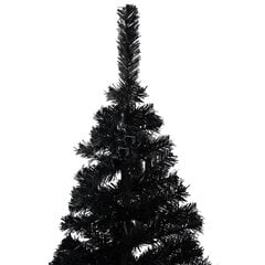 vidaXL mākslīgā Ziemassvētku egle ar LED un bumbiņām, 240 cm, melna цена и информация | Искусственные елки | 220.lv