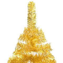 vidaXL mākslīgā Ziemassvētku egle ar LED un bumbiņām, zeltaina, 240 cm cena un informācija | Mākslīgās egles, vainagi, statīvi | 220.lv