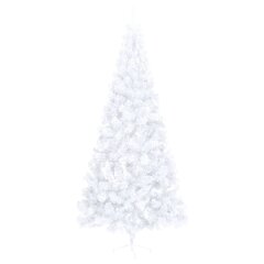 vidaXL mākslīgā Ziemassvētku egle ar statīvu, balta, 240 cm, PVC cena un informācija | Mākslīgās egles, vainagi, statīvi | 220.lv