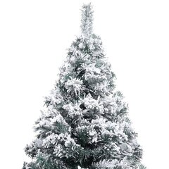 vidaXL mākslīgā Ziemassvētku egle, LED un bumbiņas, 120 cm, zaļa цена и информация | Искусственные елки | 220.lv