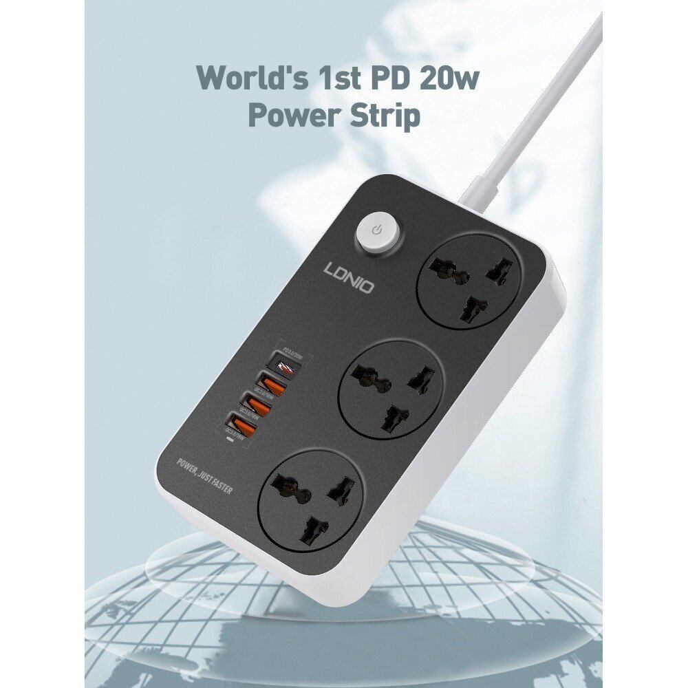 Pārsprieguma aizsardzība Ldnio Power Socket USB cena un informācija | Pagarinātāji | 220.lv