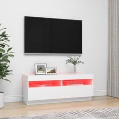 vidaXL TV skapītis ar LED lampiņām, 100x35x40 cm, balts cena un informācija | TV galdiņi | 220.lv