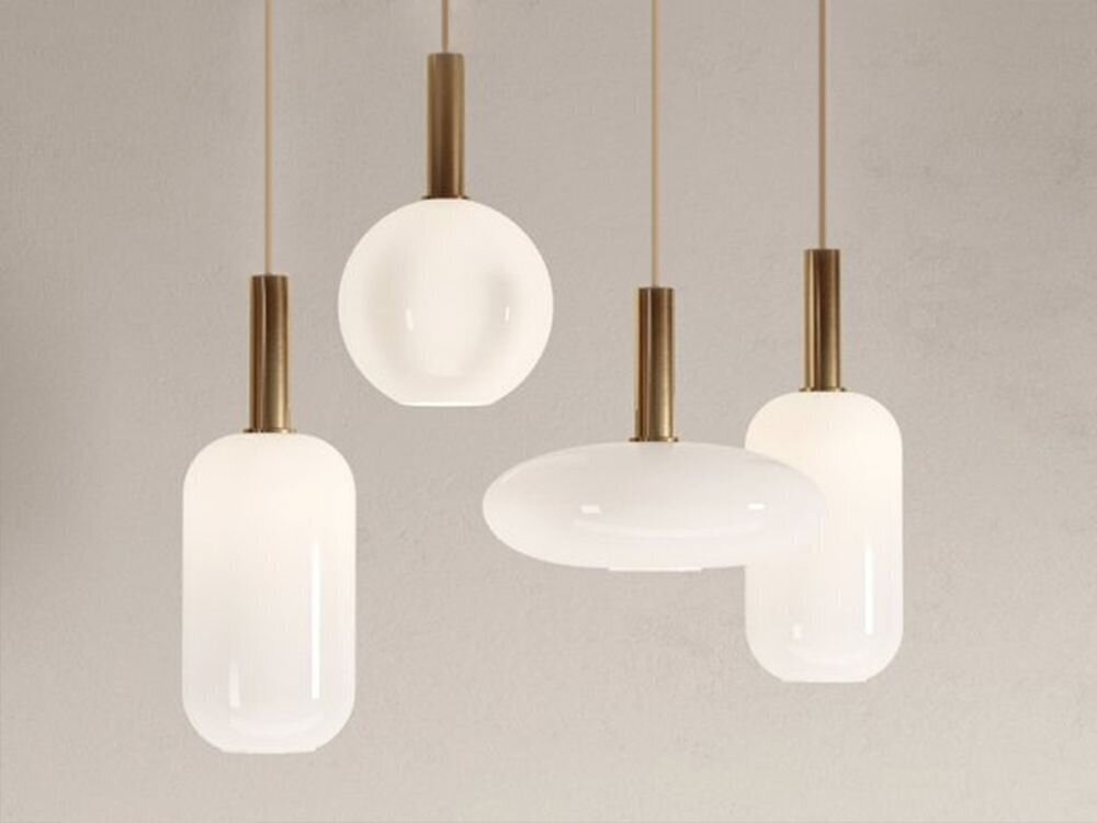 Piekaramā lampa Blanca, gold/white cena un informācija | Lustras | 220.lv