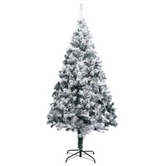 vidaXL mākslīgā Ziemassvētku egle ar LED, rotājumiem un sniegu, 400 cm cena un informācija | Mākslīgās egles, vainagi, statīvi | 220.lv