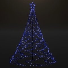 vidaXL Ziemassvētku eglīte ar metāla kātu, 1400 zilas LED, 5 m cena un informācija | Mākslīgās egles, vainagi, statīvi | 220.lv