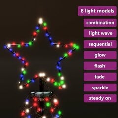 vidaXL Ziemassvētku eglīte ar metāla kātu, 1400 krāsainas LED, 5 m cena un informācija | Mākslīgās egles, vainagi, statīvi | 220.lv