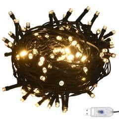 vidaXL LED lampiņu virtene ar 150 LED, silti balta, 15 m, PVC cena un informācija | Ziemassvētku lampiņas, LED virtenes | 220.lv