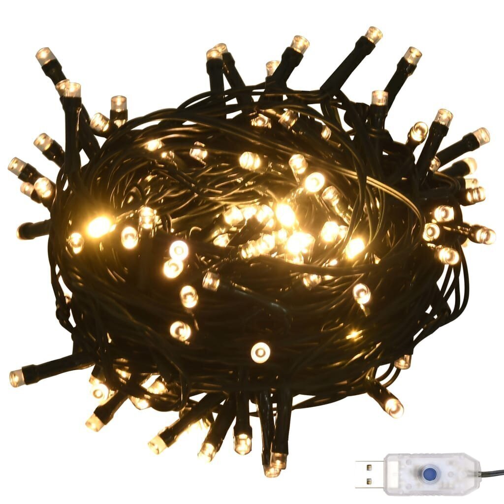 vidaXL LED lampiņu virtene ar 300 LED, silti balta, 30 m, PVC цена и информация | Ziemassvētku lampiņas, LED virtenes | 220.lv