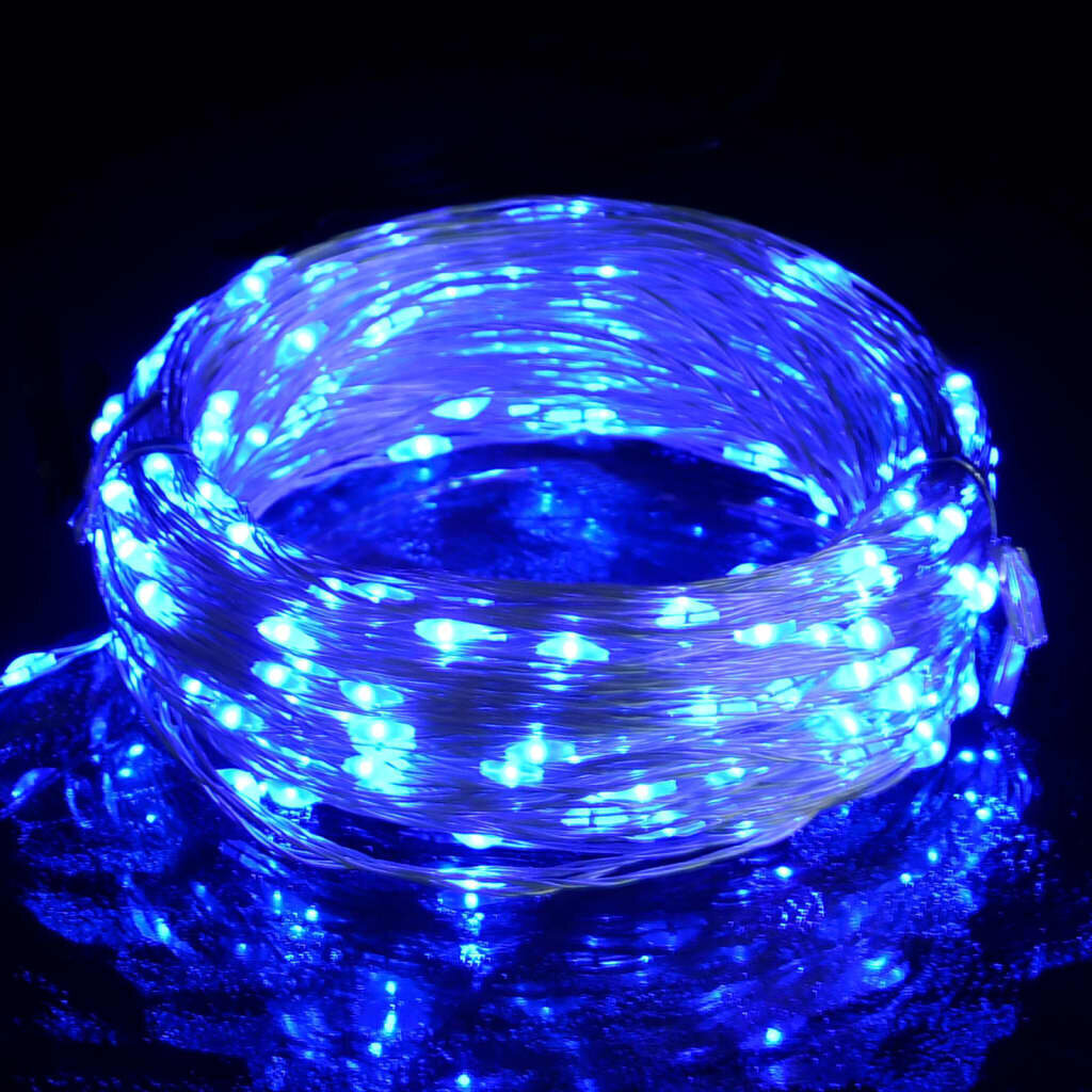 vidaXL LED lampiņu virtene ar 300 LED, zila 30 m цена и информация | Ziemassvētku lampiņas, LED virtenes | 220.lv