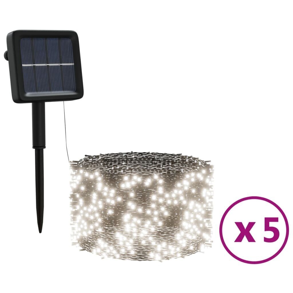 vidaXL solārā lampiņu virtene, 5 gab., 5x200 LED, vēsi balta krāsa cena un informācija | Ziemassvētku lampiņas, LED virtenes | 220.lv