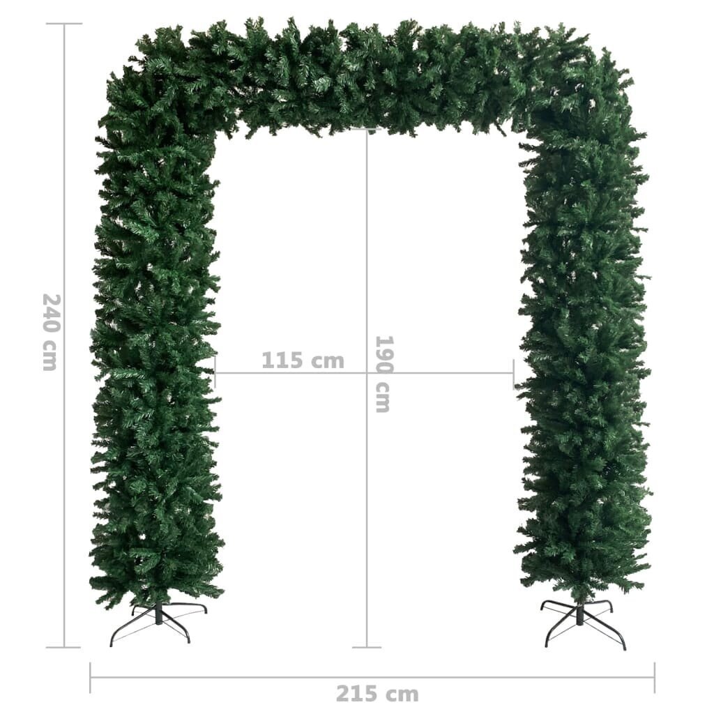 vidaXL Ziemassvētku arka ar skujām un LED, 240 cm, zaļa cena un informācija | Mākslīgās egles, vainagi, statīvi | 220.lv