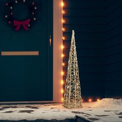 vidaXL LED lampiņu dekorācija, akrils, konusveida, 90 cm, silti balta cena un informācija | Ziemassvētku dekorācijas | 220.lv