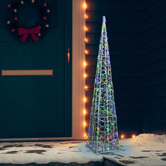 vidaXL LED lampiņu dekorācija, akrils, konusveida, 120 cm, krāsaina cena un informācija | Ziemassvētku dekorācijas | 220.lv